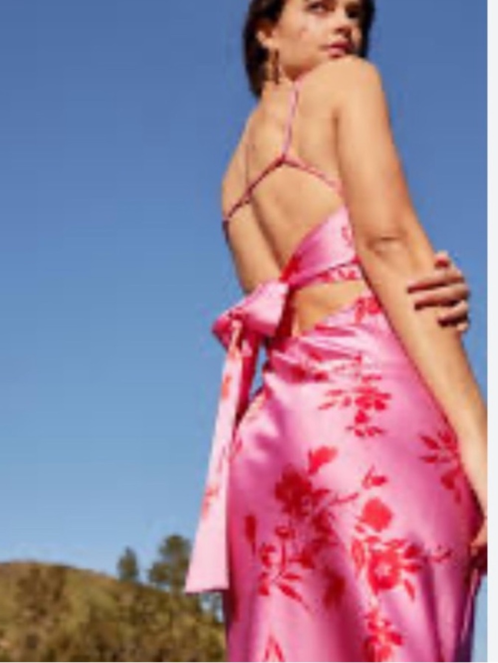 NWT Lulus Floral Glamorous Efforts Hot Pink Women's Midi Dress Sz Small